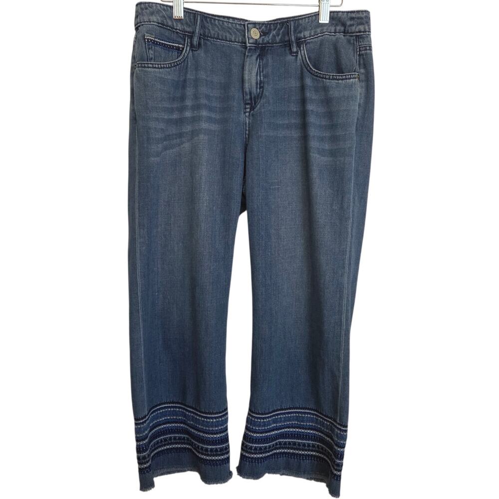 Tommy Bahama Cropped Boyfriend Embroidered Boho Relaxed Fit Jeans 28 x 24